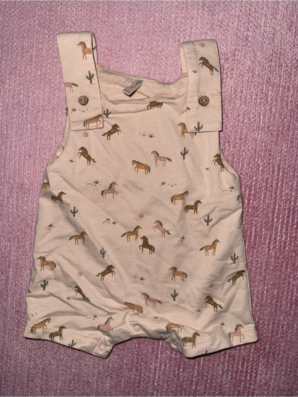 Rylee + Cru Pink Horse Print Shortie Romper